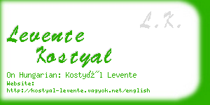 levente kostyal business card